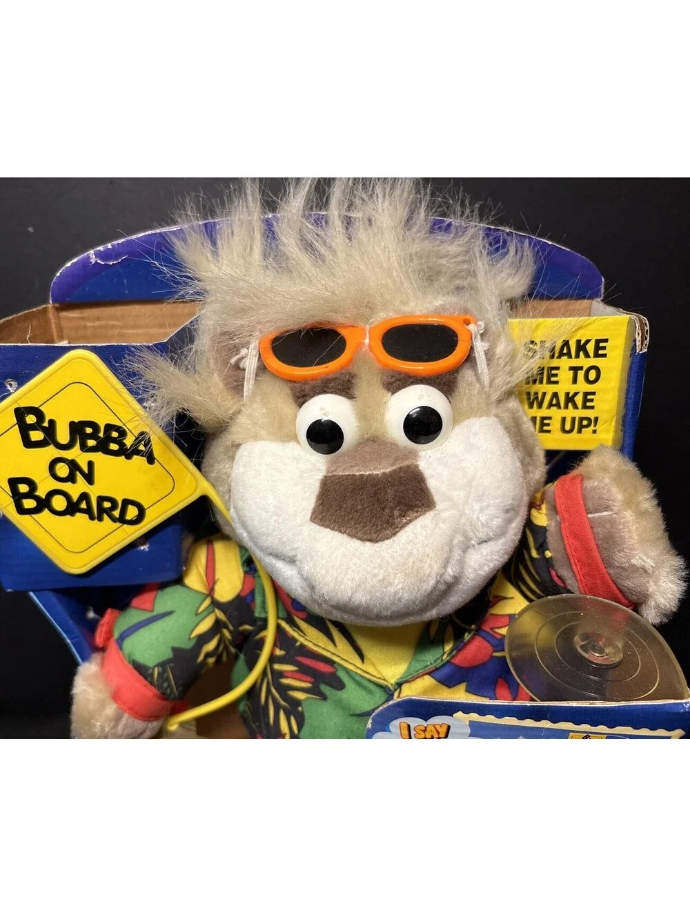 NEW NIB NOS VTG 1998 Mattel Bubba on Board Talking Bear Works Suction Cups Paws